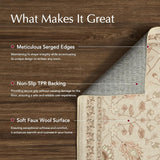 Hallyway Area Runner Rugs 2x10, Boho Floral Faux Wool Indoor Outdoor Rugs, Washable Rugs for Bedroom