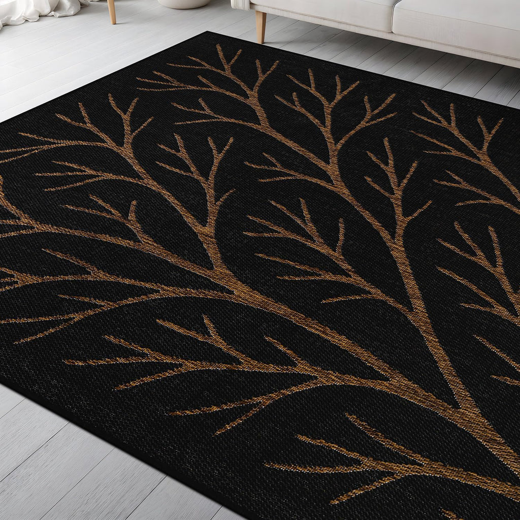 Washable Indoor Outdoor Rug 8x10 Modern Area Rugs Branch Pattern Non Shedding Waterproof Easy Clean Patio Deck Porch