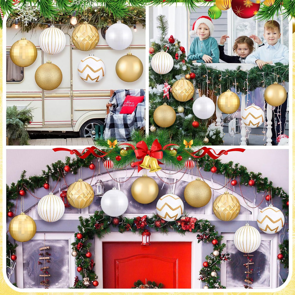 8 Pack Christmas Ball Ornaments 6 Inch Tree Decorations,Bright