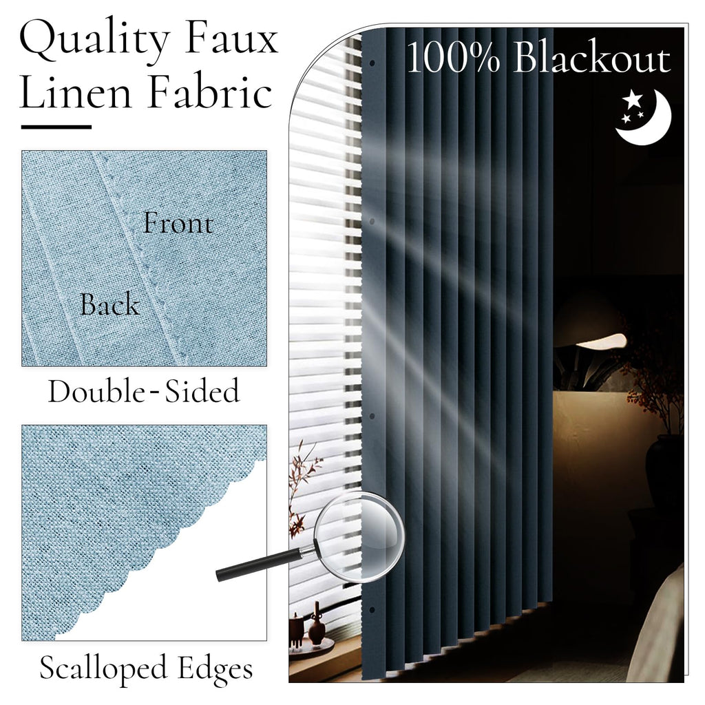 100% Blackout Curtain with Magnetic Closure - Pinch Pleat Look Window Drapes & Doorway Privacy Screen, Accordion