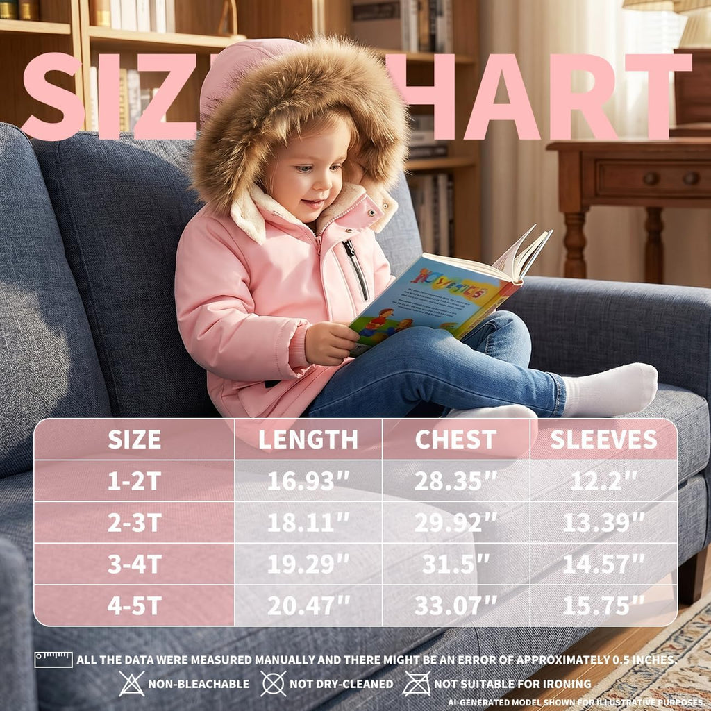 Toddler Winter Coat Baby Jacket Snow Hoodie Puffer Fleece Clothes