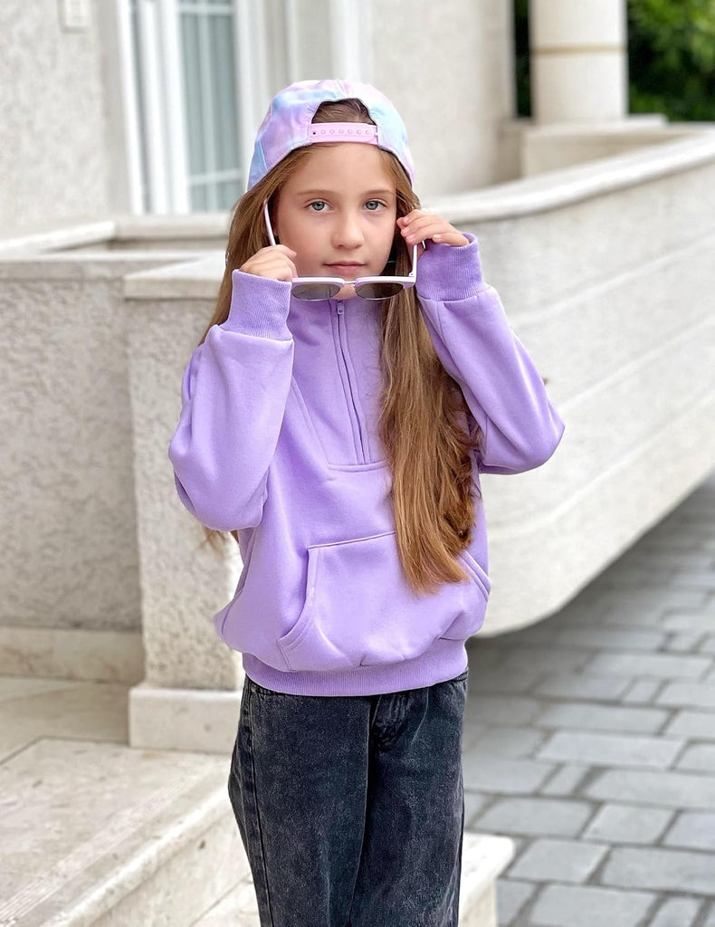 Girls Half Zip Sweatshirt Fleece Quarter Zip Pullover Sweatshirts