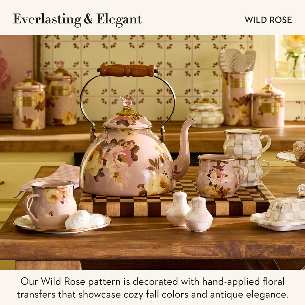 Enamel Canister, Small, Wild Rose Mauve