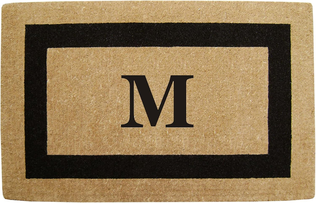Luxury Coco Coir Doormat - Monogrammed Single Letter Outdoor Front Door Mat - Personalized Housewarming Gift for New