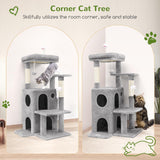 Cat Tree Tower for Indoor Cats, 50-inch Adult Cat Tree House for Large Adult Cats with Steps, Scratching Post