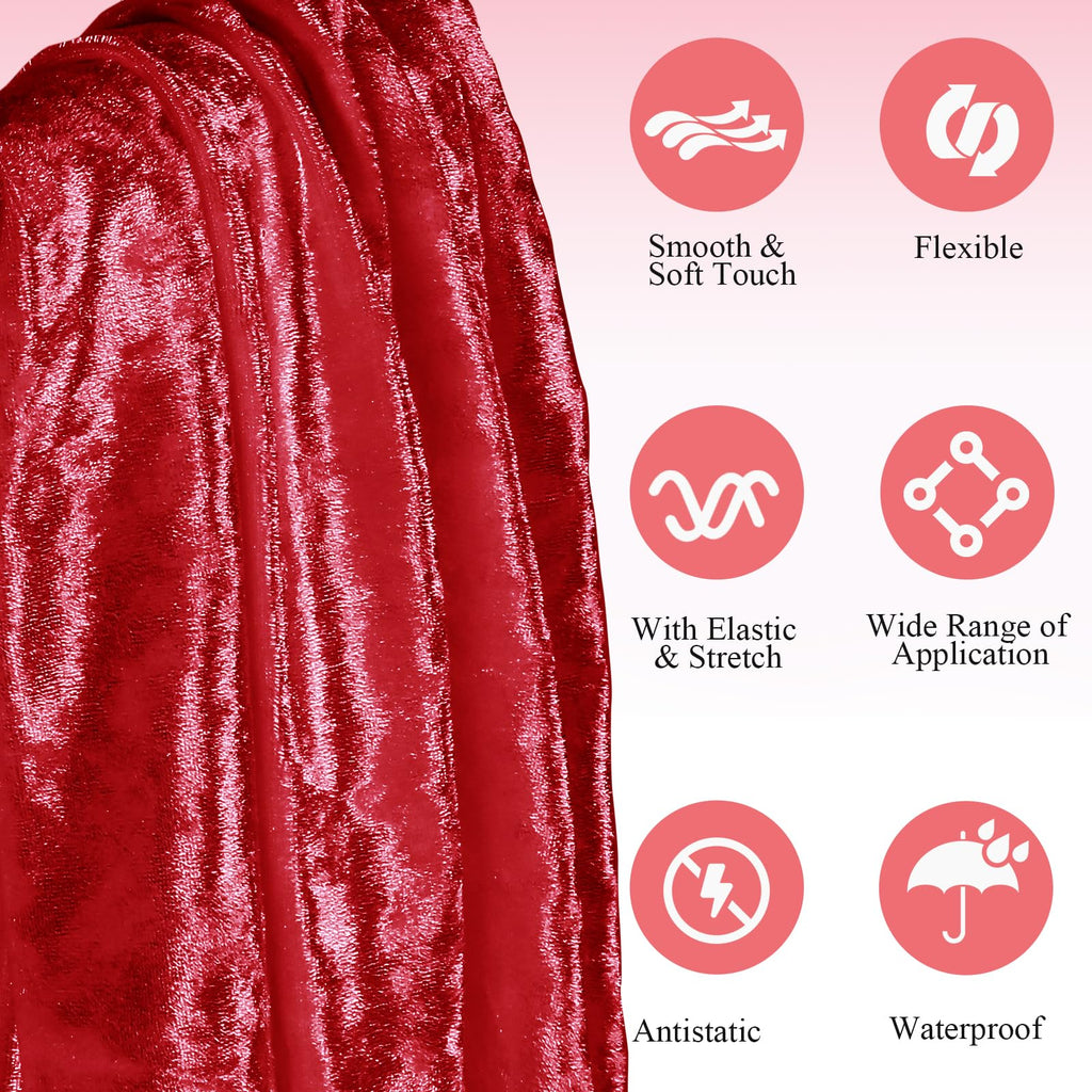 2 Yard 63" Wide Red Stretch Crushed Velvet Fabric