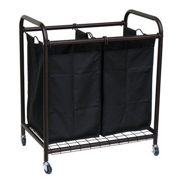 2-Bag Rolling Laundry Sorter, Bronze