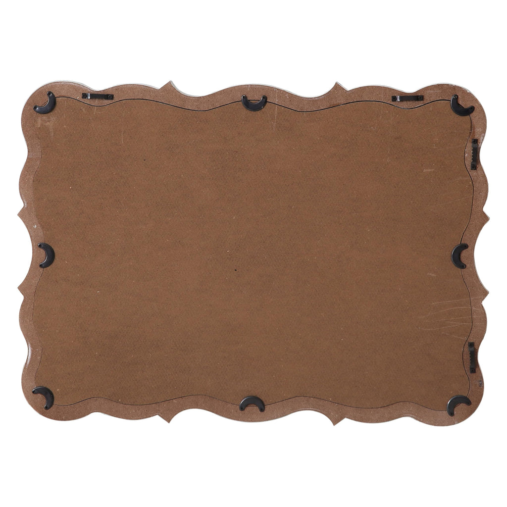 Rustic Scalloped Wall Mirror Decorative 24 X 18 Inch