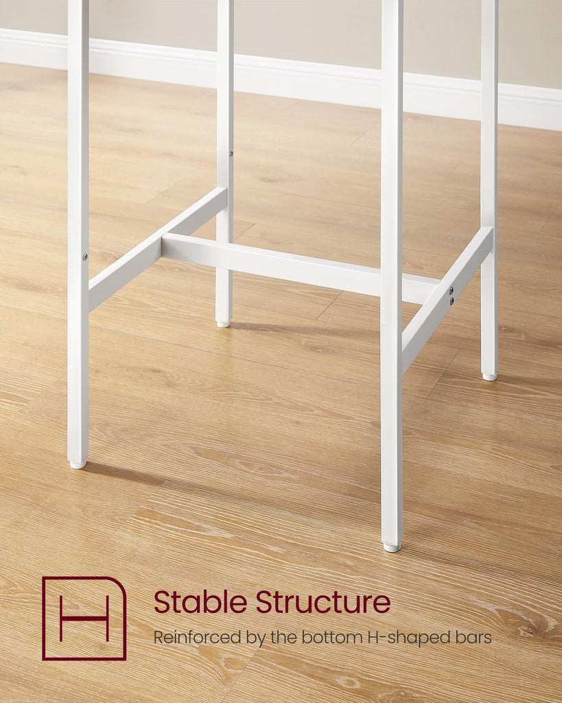 Bar Table and Chairs Set, Square, with 2 Stools, Space Saving