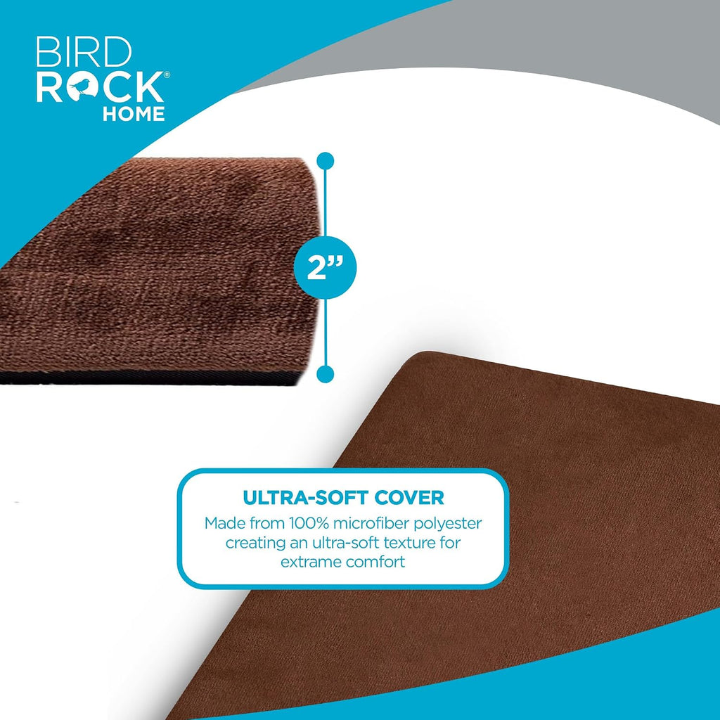 2" Memory Foam Dog Bed | Ultra Soft Plush Pet Bed | Removable Cover | Pet | Crate Bed (34 x 22, Brown)