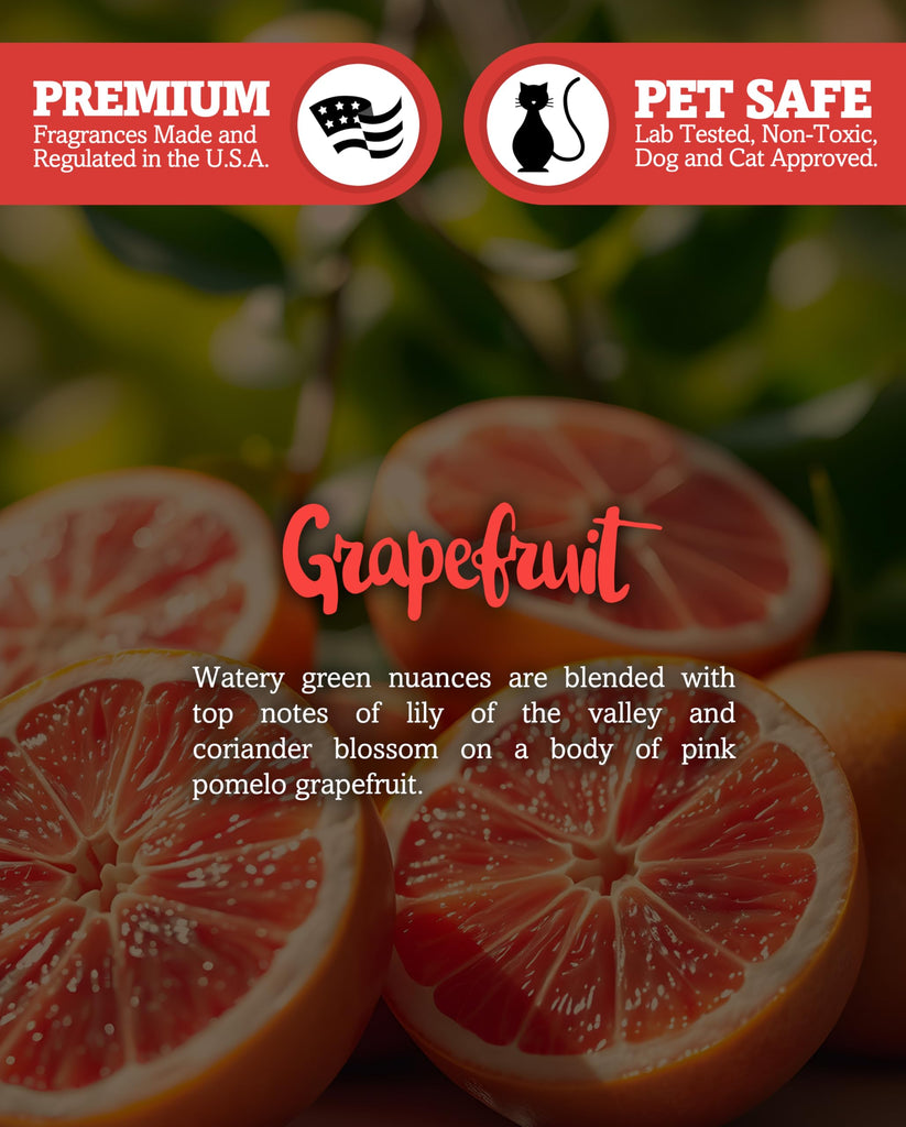 Grapefruit Highly Scented Natural Soy Candle, Essential Fragrance Oils, 100% Soy, Phthalate & Paraben Free, Clean