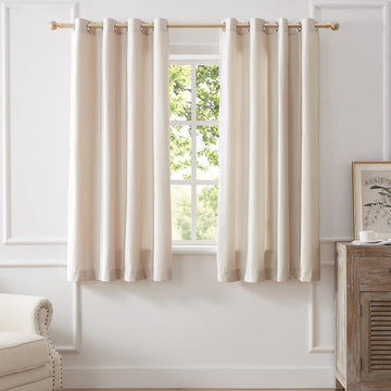 Luxury Cream Ivory Velvet Curtain Drapes Bedroom 63 inch