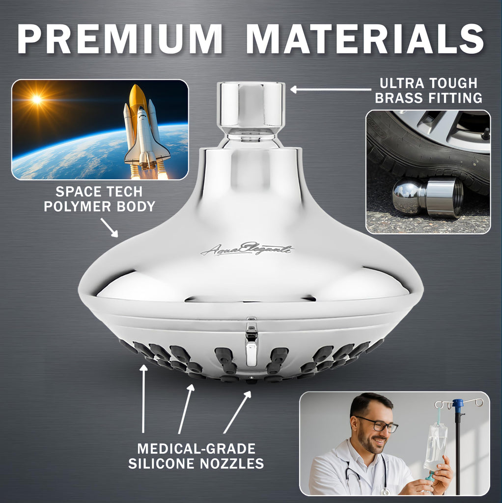 6 Function Luxury Shower Head - 1.8 GPM - Polished Chrome