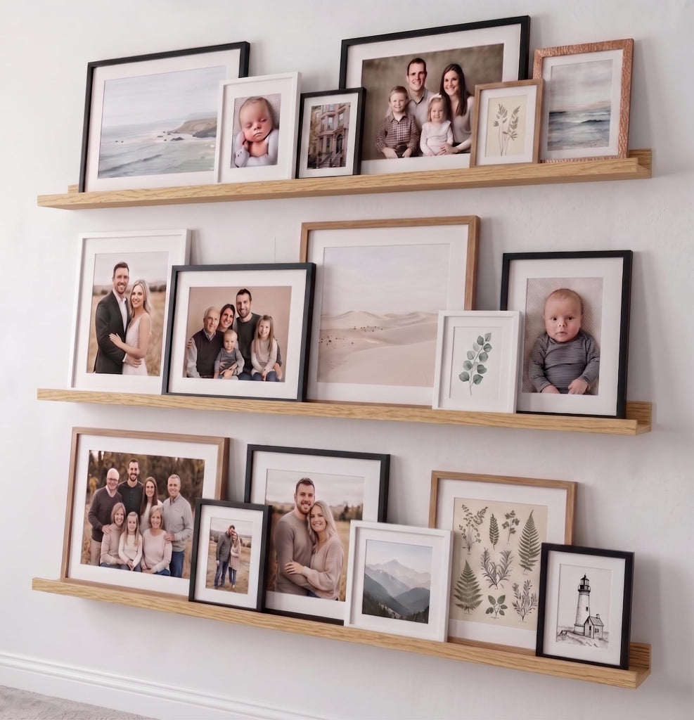 Floating Shelves for Wall, 36" Picture Ledge Shelf, White Oak