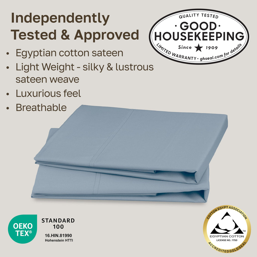 100% Egyptian Cotton 2-Pack King Size Pillowcases