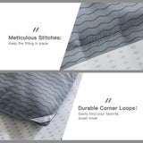 King Comforter Set 7 Pieces - Light Grey Striped Lightweight Bed in a Bag