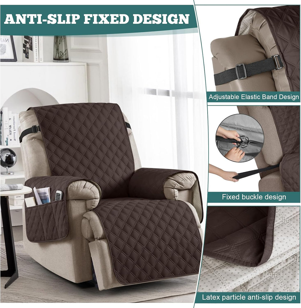 100% Waterproof Recliner Chair Covers, Non-Slip Reclining Covers for Recliner Chair Washable Chair Cover, Recliner