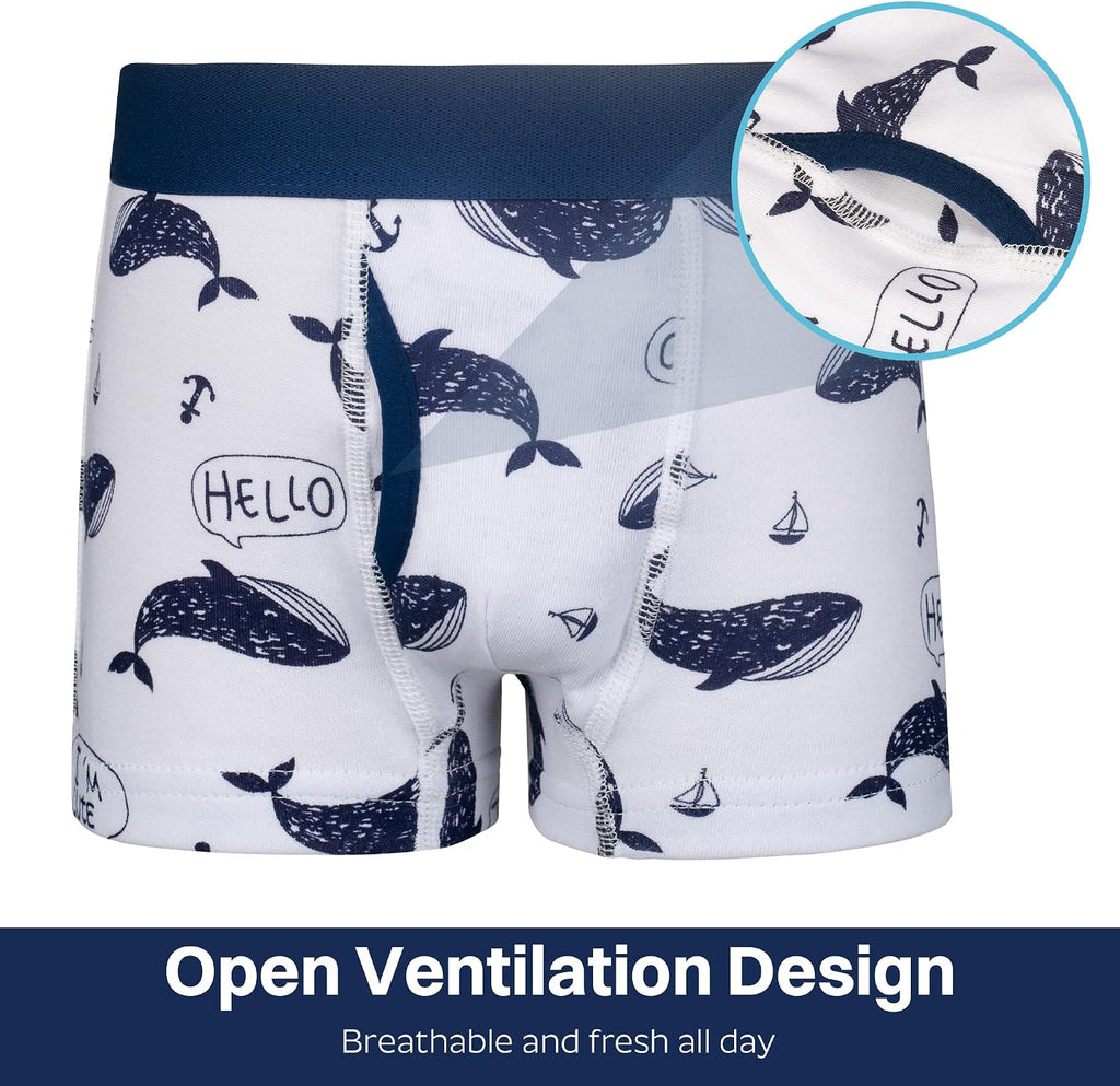 Boys Boxer Briefs Pack, 100% Cotton Toddler Underwear