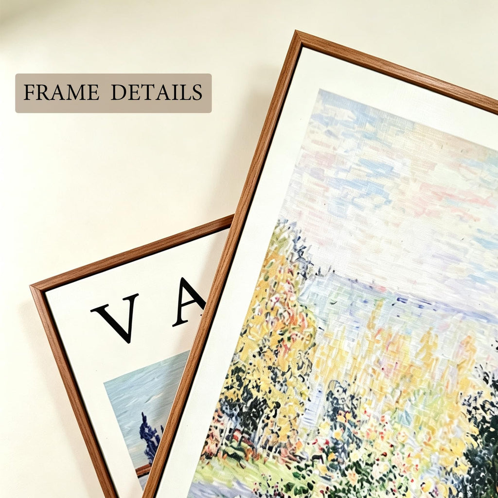 Claude Monet Framed Canvas Wall Art, Water Lilies Impressionist Famous Oil Painting, Modern Canvas Wall Art, bed room