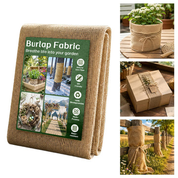 Natural Burlap Fabric Roll, 80 in x 50 ft, Garden Weed Barrier