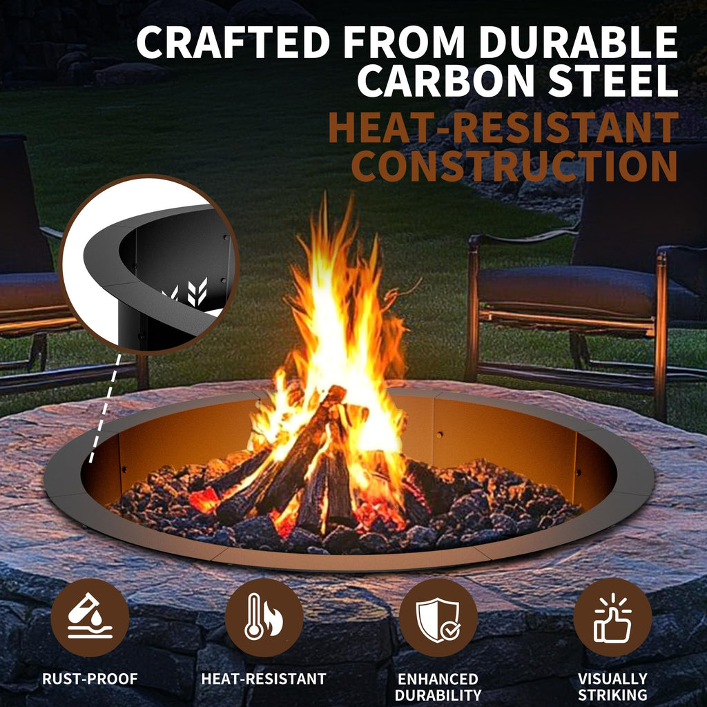 30 Inch Fire Pit Ring Insert for Garden Patio Backyard