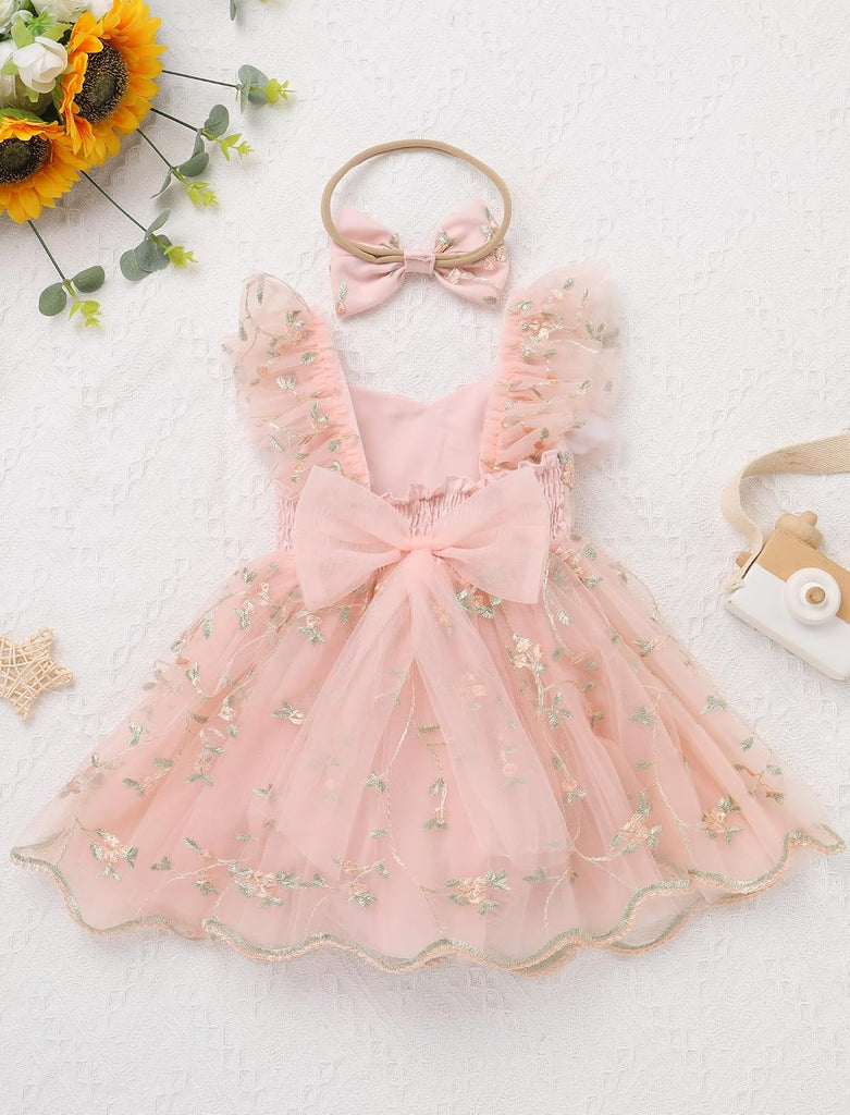Baby Flower Girl Dress, Lace Romper for Birthday Baptism Dresses