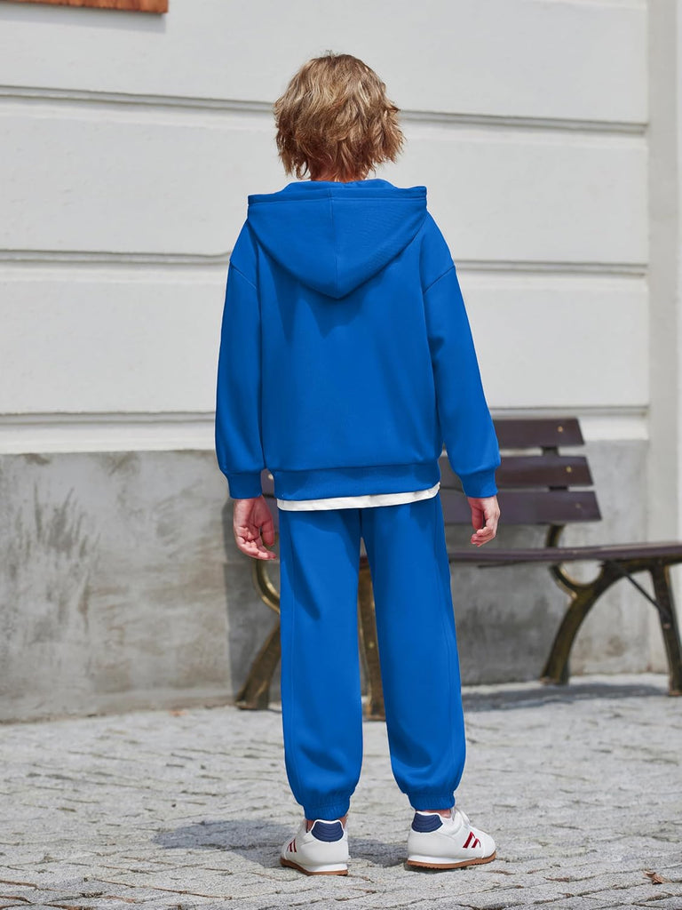 Boys 2 Piece Outfits Sweatsuit Snap Button Hoodie and Sweatpants