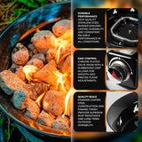 Portable Propane Fire Pit, 19-inch, 58,000 BTU with Fire Pit Cover & Carry Kit, Smokeless Gas Firebowl