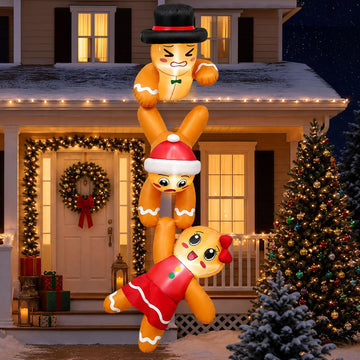 12 FT Christmas Inflatables Gingerbread Christmas Decorations Outdoor