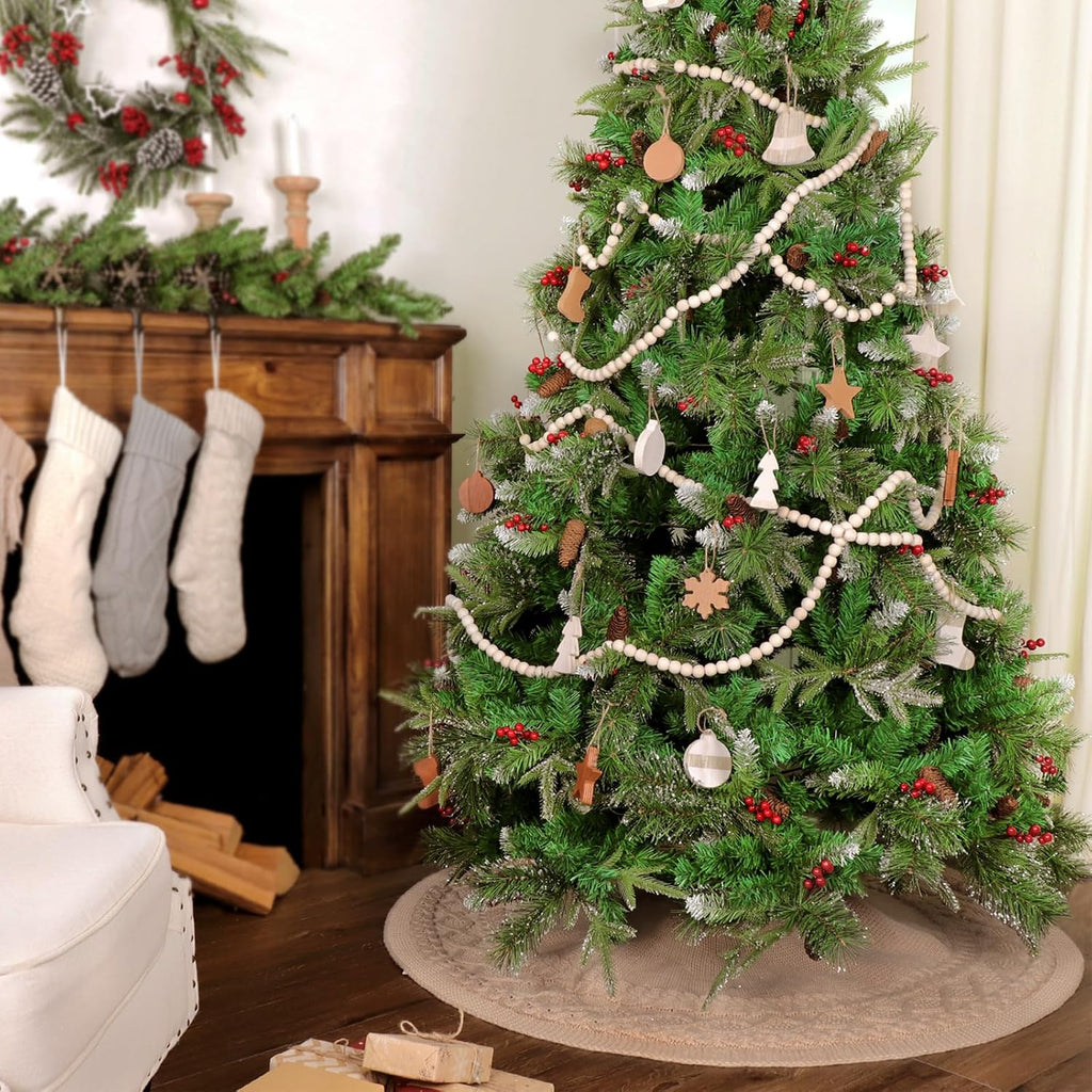 Knit Christmas Tree Skirts, Neutral Tree Skirt, Cozy Christmas Decorations