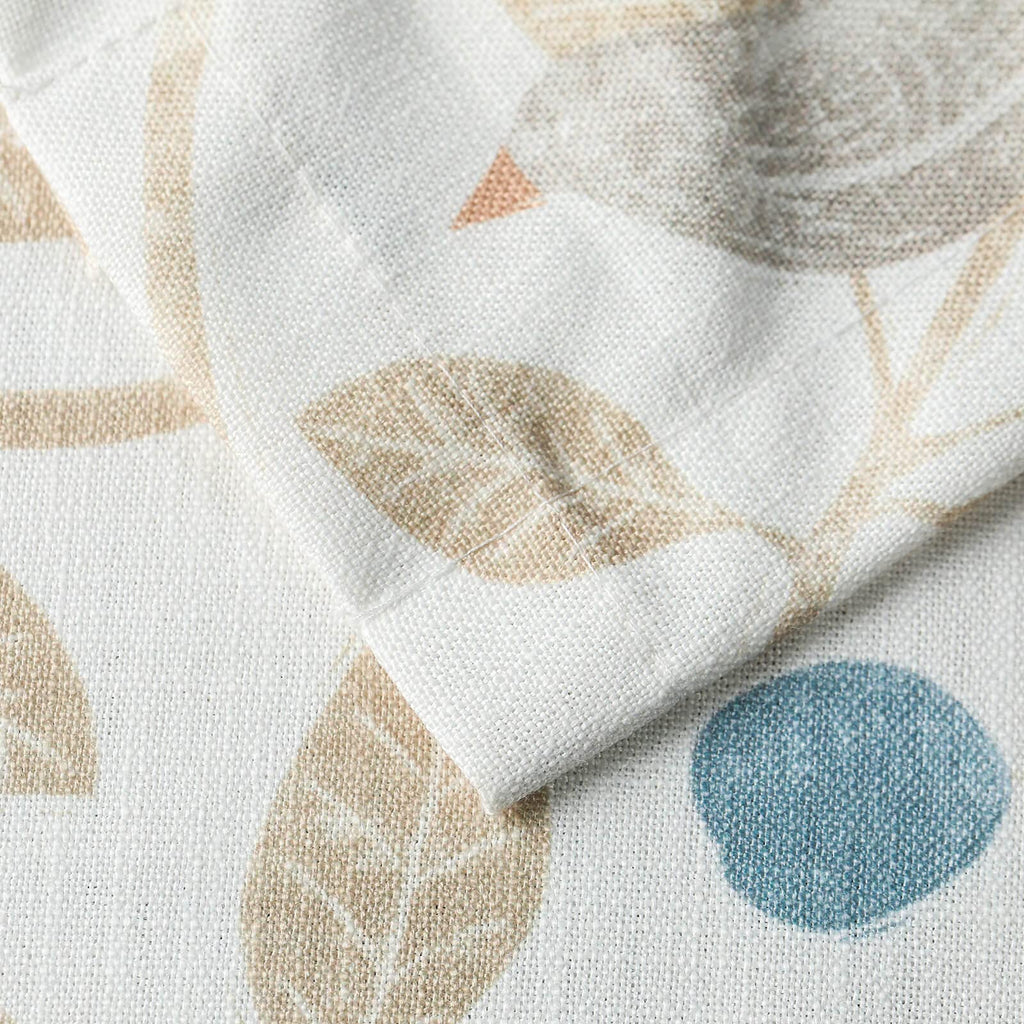 Tie Up Kitchen Curtain Valance, Bird Print, Beige, 52 x 18, 1 Panel