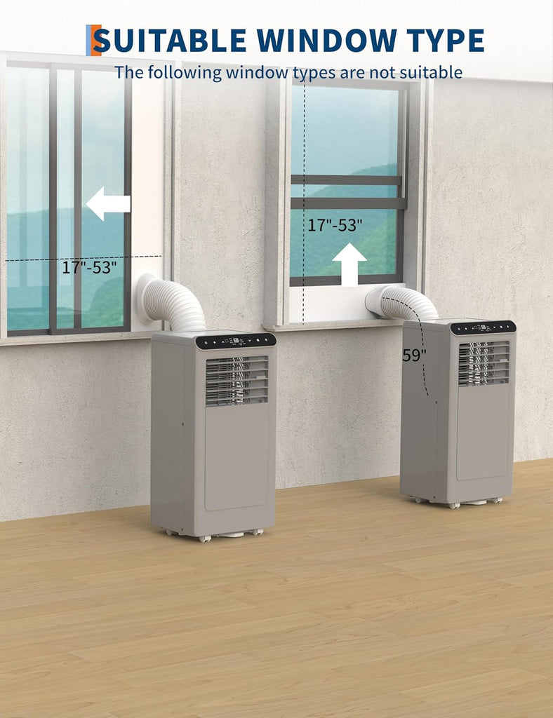 Portable Air Conditioners, 8,000 BTU for Rooms up to 350 Sq.Ft., Smart Compact AC Unit with Cooling, Dehumidifier