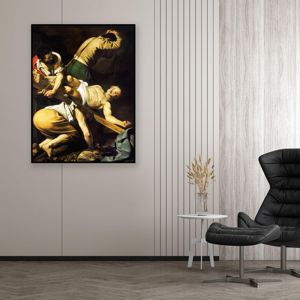 Caravaggio Canvas Wall Art - Crucifixion of Saint Peter Poster - Fine Art Print - Famous Oil Painting Reproductions