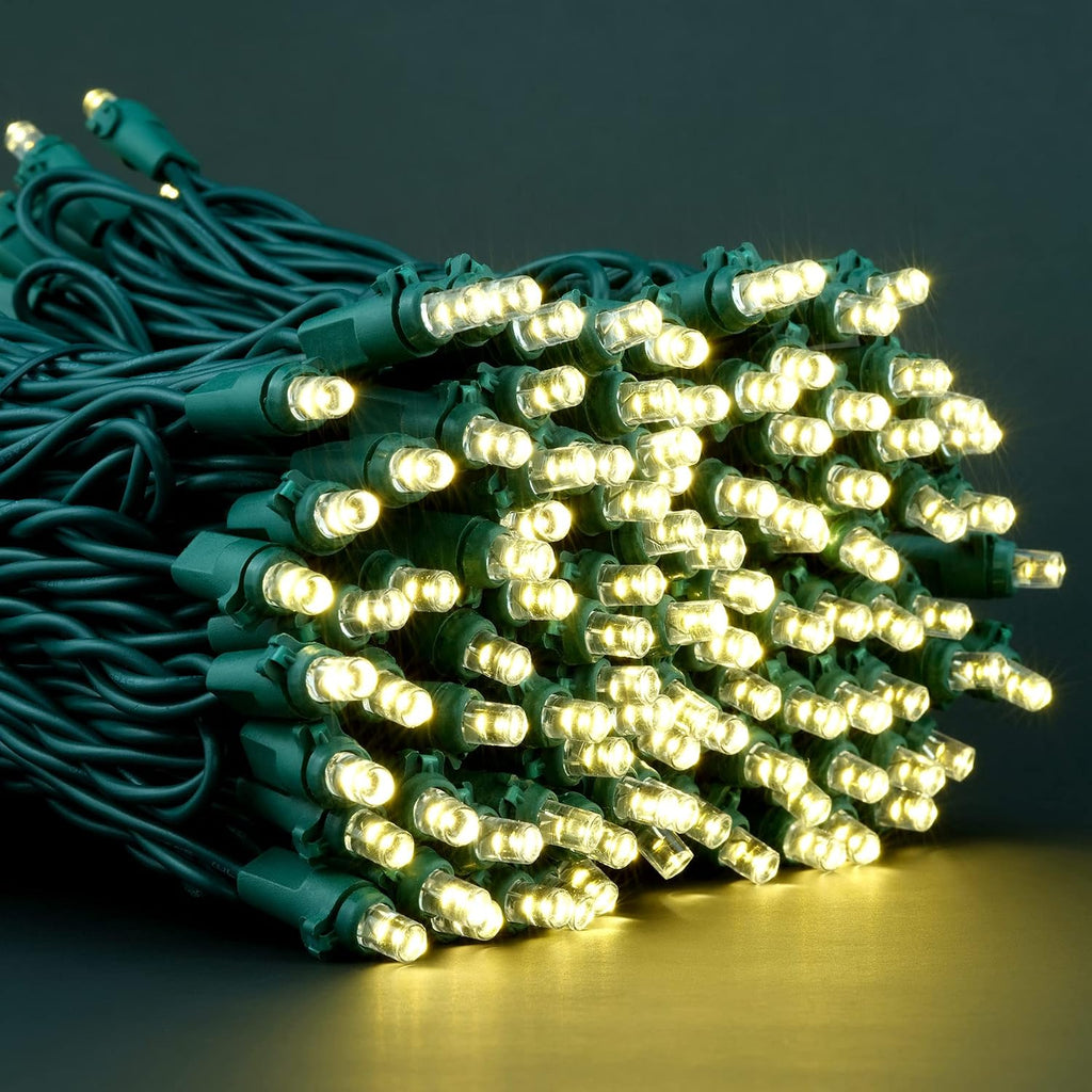 200 Warm White Christmas Light, 2-Set 33 ft 100 Wide Angle 5mm LED