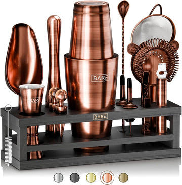 Mixology Bartender Kit Bar Set | 16-Piece Cocktail Shaker Set | Martini Barware Mixing Tools Bartending | Incl. 35 - Set of 16