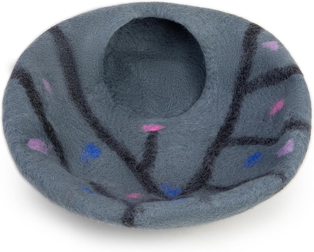 Premium Felt Cat Cave Bed - Wool Kitty Beds Handcrafted Kitten Caves Bed for Indoor Cats - Made from Merino Wool