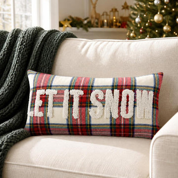 Let It Snow Christmas Decor Velvet Decorative Rectangle Throw Lumbar Waist Pillow Case Cushion Cover for Couch Living