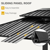 10x10ft Hardtop Gazebo Double Roof Hardtop with Nettings and Curtains