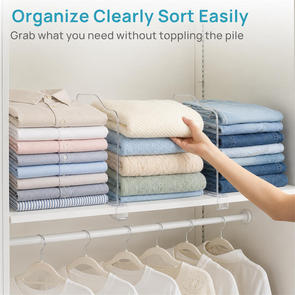 12" Extra Tall x 11.7" Deep Shelf Dividers, 12 Pack
