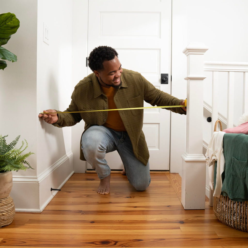 The Stairway 48W Series, 30'-48' Wide, 32" Tall, Baby Gate for Stairs with Door, Wood Safety Gate for Doorways and
