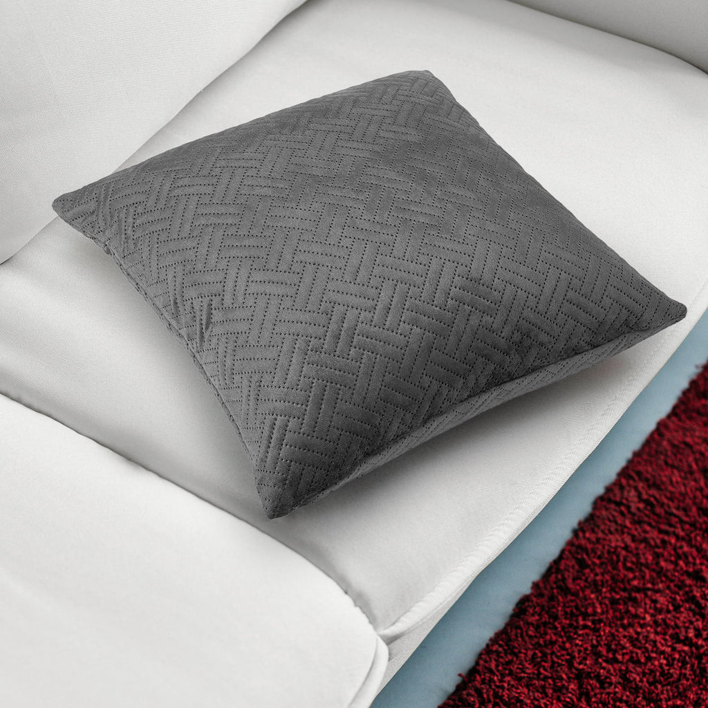 XO Velvet Throw Pillow Covers, No Inserts 20"x20" Dark Grey