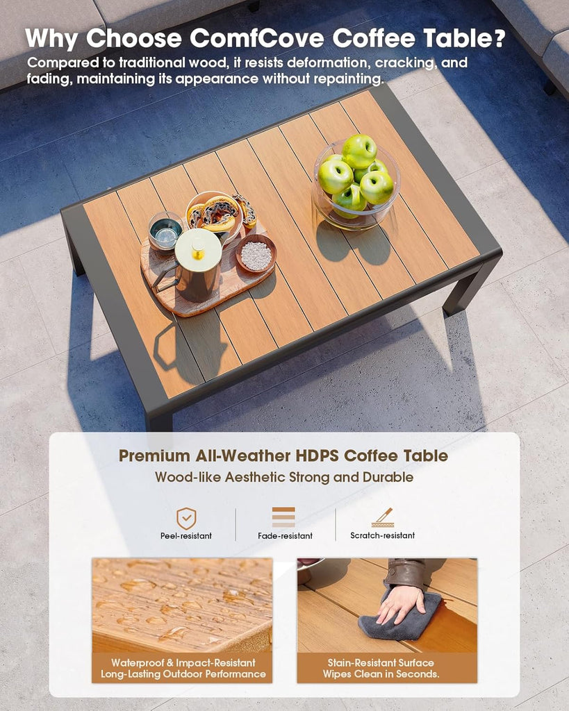 Aluminum Outdoor Patio Furniture Set 8 Seats, Outdoor Sectional Corner Sofa
