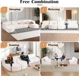 144" Sectional Couches for Living Room, Comfy U-Shaped Cloud Couch with Chaise Lounge, Modern Deep Seat Boneless Sofa