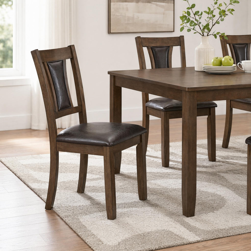 6 Piece Dining Table Set, Counter Height Kitchen Sets, Walnut