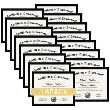 8.5x11 Picture Frame Set of 16, Certificate Diploma Document Frames
