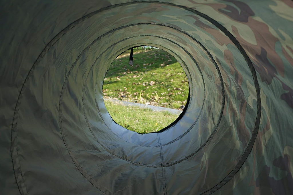 Play Tunnel Camouflage Pop Up Tunnel for Kids Indoor/Outdoor Fun - 19dia × 60L inch