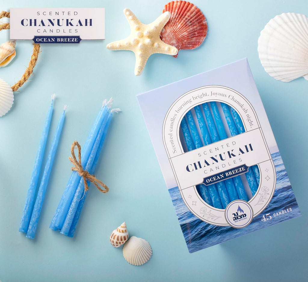 Dripless Chanukah Candles Standard Size, Scented Hanukkah Candles Fits Most Menorahs, Premium Quality Wax for All 8 - Set of 45