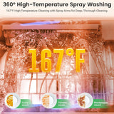 WiFi Countertop Portable Dishwasher, Smart 9 Programs, 167℉ High-Temp, 360° 3Spray, 24H Timing, Hot Air Drying