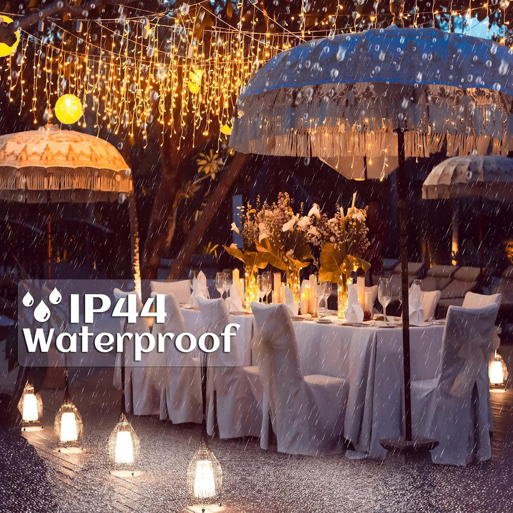 66ft Icicle lights for Outside 640 LED Christmas Lights Outdoor Warm White