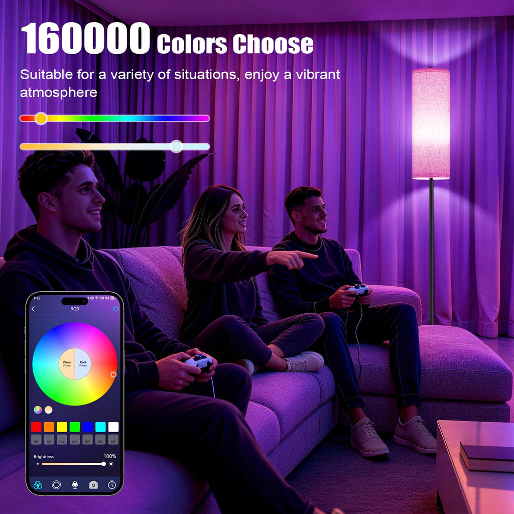 Floor Lamps Set of 2 - Colors Changing LED Standing Room Lights